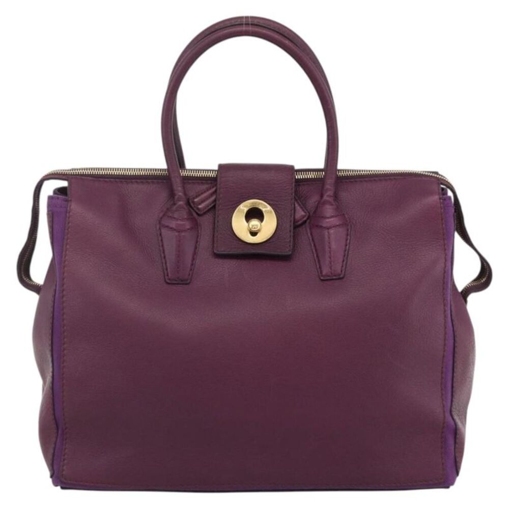 Saint Laurent Bicolor Muse Two Cabas Leather Purple Leather Tote Bag Bag